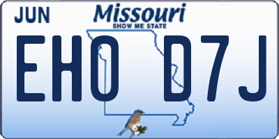 MO license plate EH0D7J