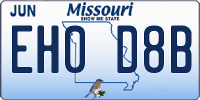 MO license plate EH0D8B