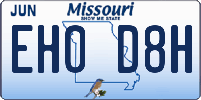 MO license plate EH0D8H
