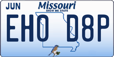 MO license plate EH0D8P