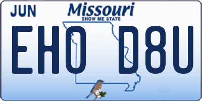 MO license plate EH0D8U