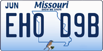 MO license plate EH0D9B