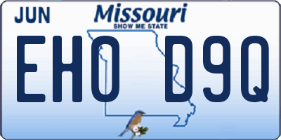 MO license plate EH0D9Q