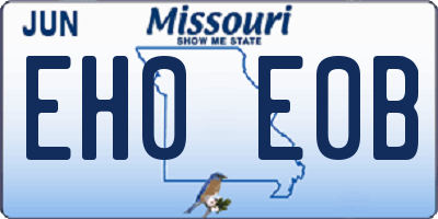 MO license plate EH0E0B