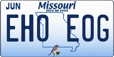 MO license plate EH0E0G