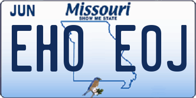 MO license plate EH0E0J