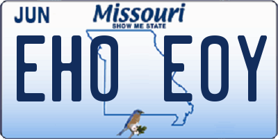MO license plate EH0E0Y