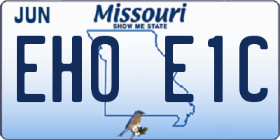 MO license plate EH0E1C