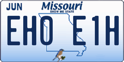 MO license plate EH0E1H