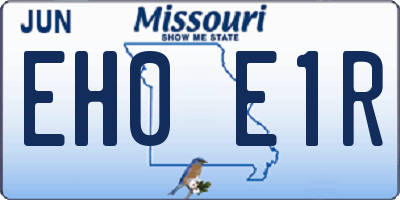 MO license plate EH0E1R