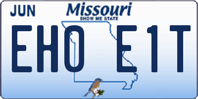 MO license plate EH0E1T