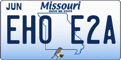 MO license plate EH0E2A