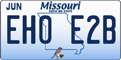 MO license plate EH0E2B