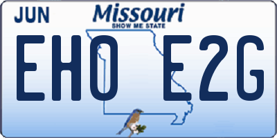 MO license plate EH0E2G
