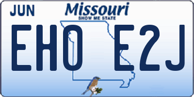 MO license plate EH0E2J