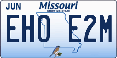 MO license plate EH0E2M