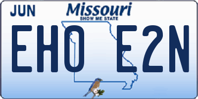 MO license plate EH0E2N