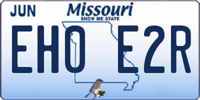 MO license plate EH0E2R