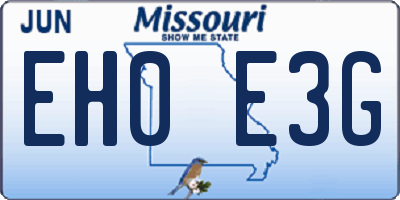 MO license plate EH0E3G