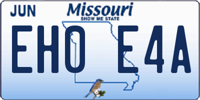 MO license plate EH0E4A