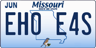 MO license plate EH0E4S