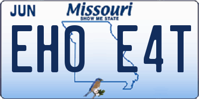 MO license plate EH0E4T