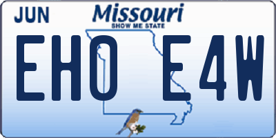 MO license plate EH0E4W