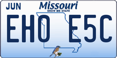 MO license plate EH0E5C