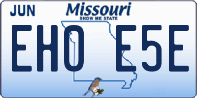 MO license plate EH0E5E