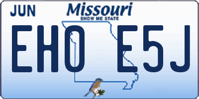 MO license plate EH0E5J