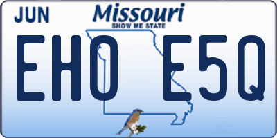 MO license plate EH0E5Q