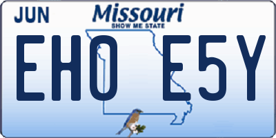 MO license plate EH0E5Y