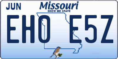 MO license plate EH0E5Z