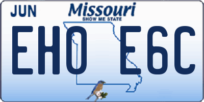 MO license plate EH0E6C