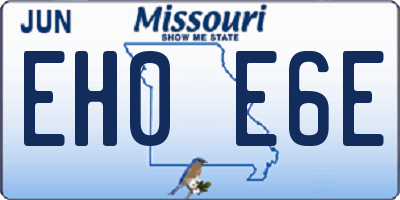 MO license plate EH0E6E