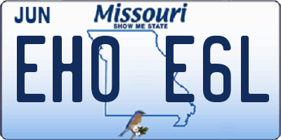 MO license plate EH0E6L