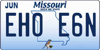 MO license plate EH0E6N
