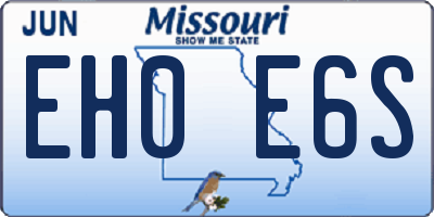 MO license plate EH0E6S