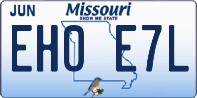 MO license plate EH0E7L