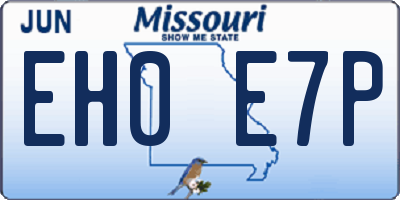 MO license plate EH0E7P