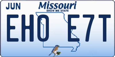 MO license plate EH0E7T