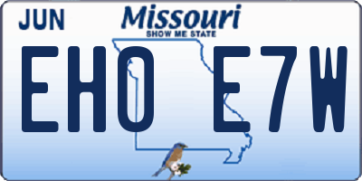 MO license plate EH0E7W