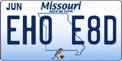 MO license plate EH0E8D