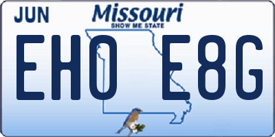 MO license plate EH0E8G