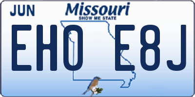 MO license plate EH0E8J