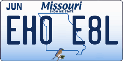 MO license plate EH0E8L