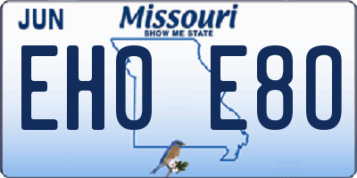 MO license plate EH0E8O