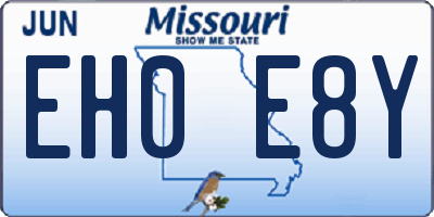 MO license plate EH0E8Y