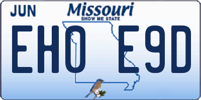 MO license plate EH0E9D