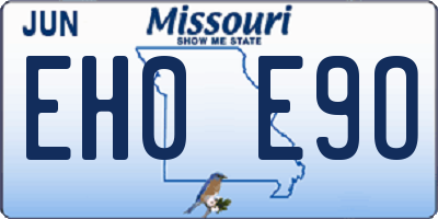 MO license plate EH0E9O